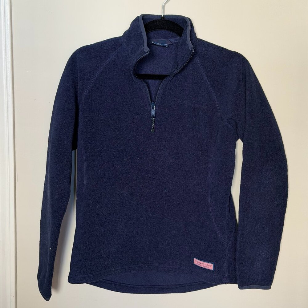 Vineyard Vines Navy Fleece Quarter Zip